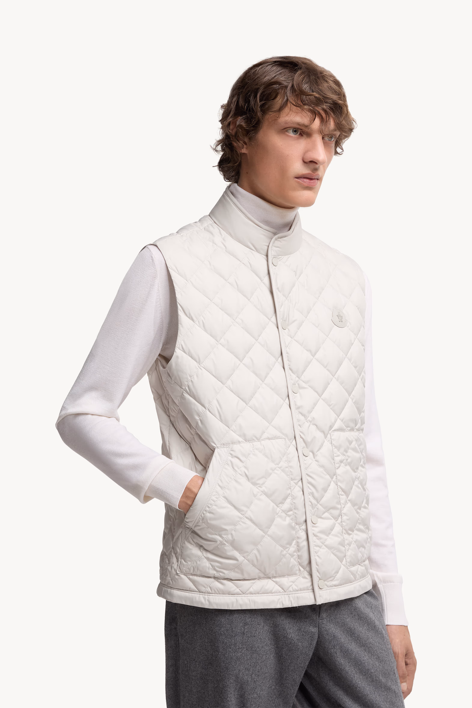 Lycope Diamond-Quilted Down Vest Men Ice Grey Moncler 6